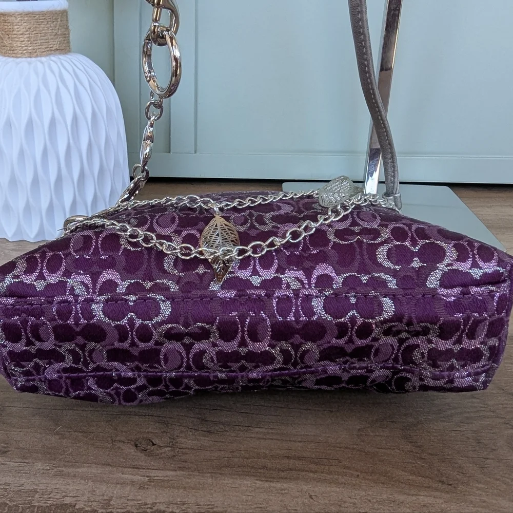 Vintage Y2K Coach Mini Purple Pochette Bag - Picture 7 of 10